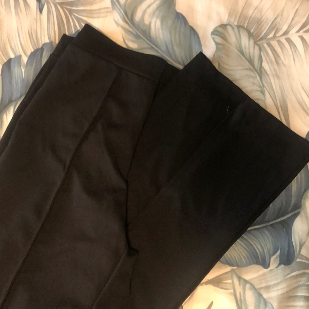 Black high waisted, wide legged pants